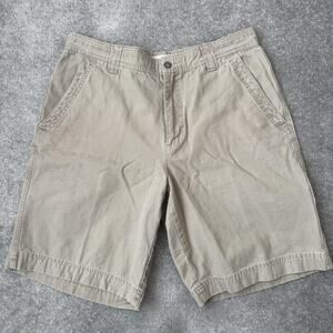 Columbia Shorts Mens 36 Beige Cotton Chino Flat Front Utility Pockets Casual